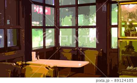 レトロな喫茶店のリアル背景イラスト 89124105