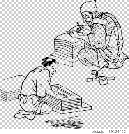 和紙作りの工程_仕上げ 和紙作りの工程_仕上げ 89124422