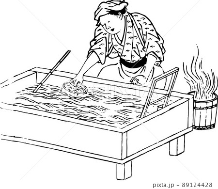 和紙作りの工程_漉きの準備 89124428