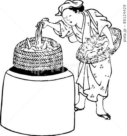 和紙作りの工程_茹でる 89124429