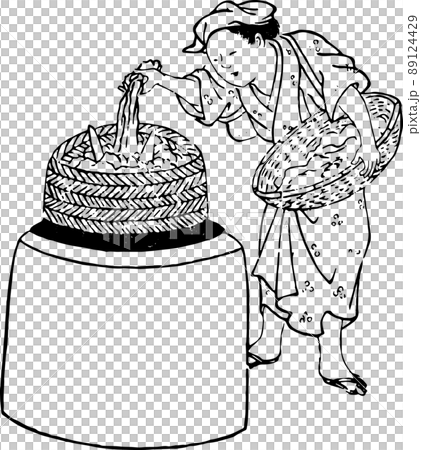 和紙作りの工程_茹でる 89124429