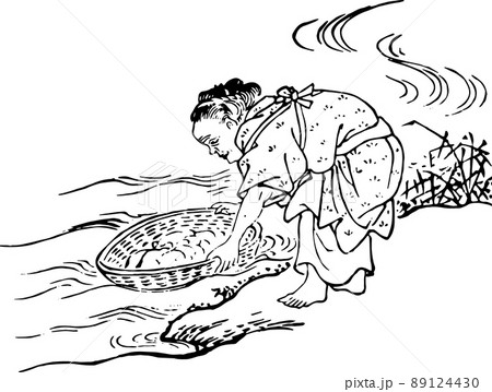 和紙作りの工程_さらに水に晒す 89124430