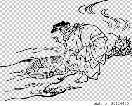 和紙作りの工程_さらに水に晒す 89124430