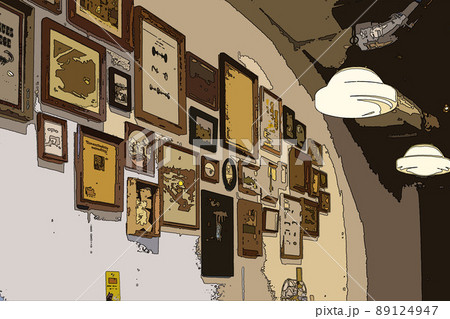 アメリカンレトロな飲食店の壁 89124947