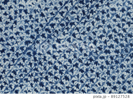 藍染め三浦絞り、濃いめの紺藍色 89127528