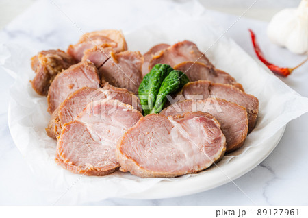 スライスしたチャーシュー スライスしたチャーシュー 89127961