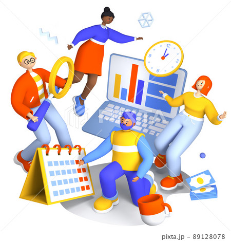 Teamwork - colorful 3D style illustration with cartoon characters Teamwork - colorful 3D style illustration with cartoon characters 89128078