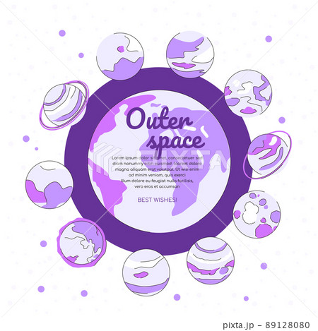 Outer space - modern isometric colorful web banner 89128080