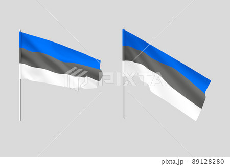 Estonia flags. Set of national realistic flags of Estonian. 89128280