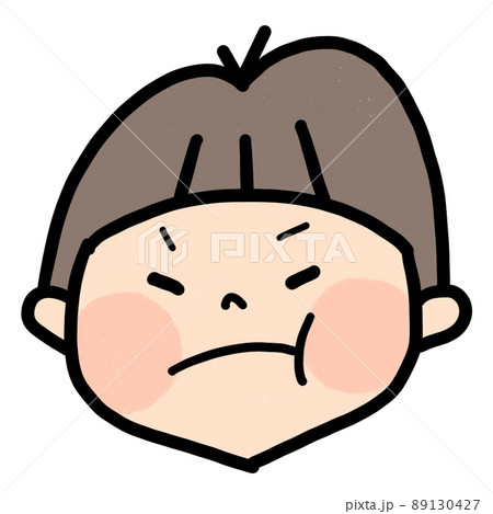 男の子の表情アイコン（怒り顔） 89130427