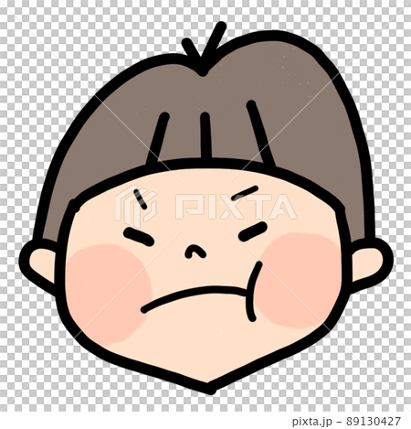 男の子の表情アイコン（怒り顔） 89130427