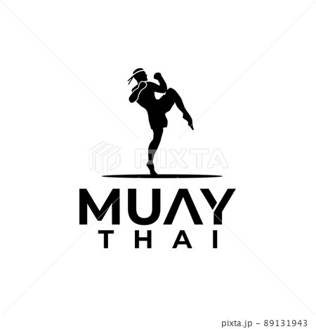 Boxing Muay Thai fighter club logo design 89131943