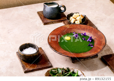 Spring herbasl nettle puree soup Spring herbasl nettle puree soup 89132155