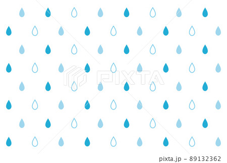 シンプルな3色の雨のシームレスパターン　雫　青　水色　背景　素材 89132362