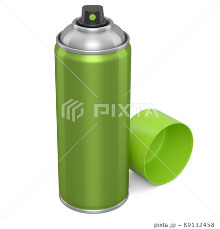 Can of spray paint isolated on white background. Spray bottle and dispenser 89132458