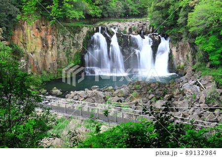 【宮崎県】新緑の関之尾滝（日本の滝百選） 89132984