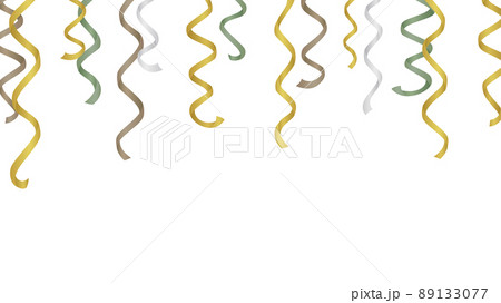 パーティーで天井から吊り下げる飾りの背景素材_吊るすリボン_16:9 89133077