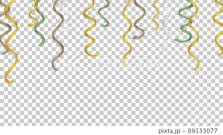 パーティーで天井から吊り下げる飾りの背景素材_吊るすリボン_16:9 89133077