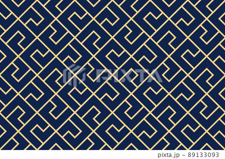 The geometric pattern with lines. Seamless vector background. Gold and dark blue texture. Graphic modern pattern. Simple lattice graphic design 89133093