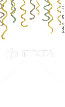 パーティーで天井から吊り下げる飾りの背景素材_吊るすリボン_16:9 89133119