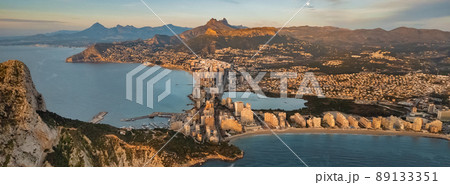 Aerial panoramic view Calpe city Aerial panoramic view Calpe city 89133351
