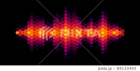Audio or music shiny sound waveform with hexagonal filter 89133405