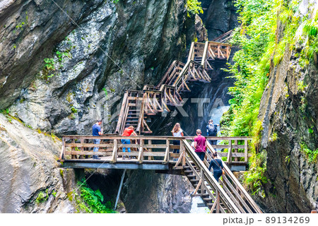 Sigmund Thun Gorge. Cascade valley of wild Kapruner Ache near Kaprun, Austria 89134269