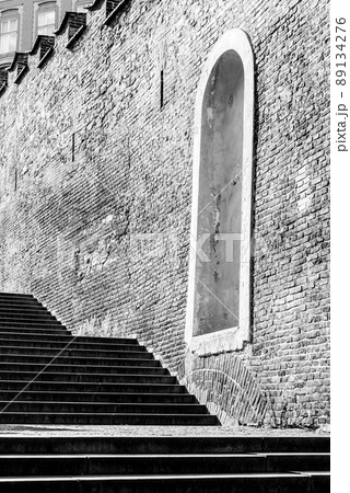 Prague Castle Stairs in black and white Prague Castle Stairs in black and white 89134276
