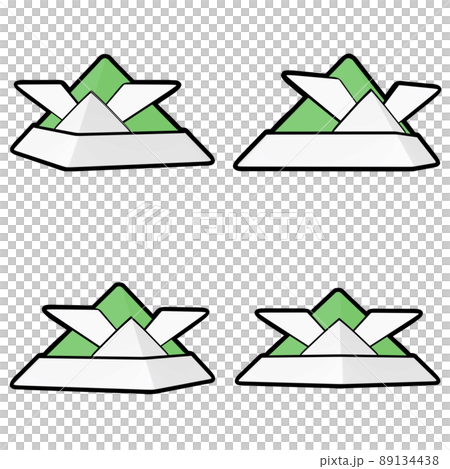 Illustration material for Children's Day Origami helmet green with outline cut 4-piece set Illustration material for Children's Day Origami helmet green with outline cut 4-piece set 89134438