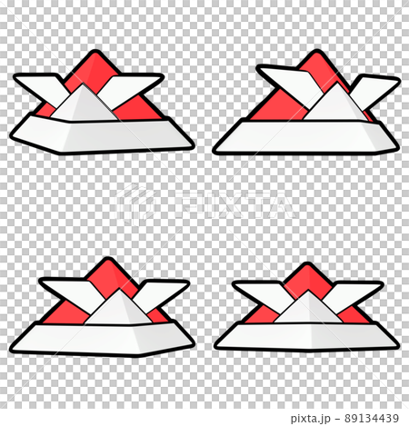 Illustration material for Children's Day Origami helmet red with outline cut 4-piece set 89134439
