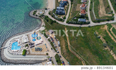 Beautiful coast of the Black Sea. Aerial view. Odessa. Ukraine. 89134601