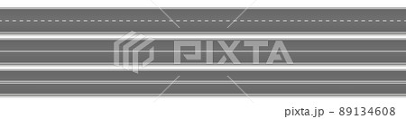Road, street with asphalt. Straight highway, speedway for motor transport. Vector illustration. 89134608
