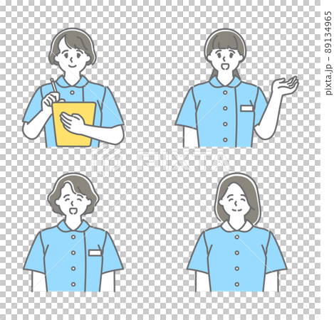 A set of female nurses who will guide you at the reception A set of female nurses who will guide you at the reception 89134965