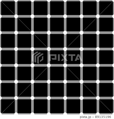 Optical illusion. White circles flash on black squares and change color. 89135196