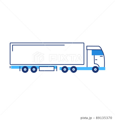Vector illustration of cartoon truck on white background. 89135370