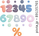 Colorful cartoon numbers for kids, birthday card template. Vector illustration 89135765