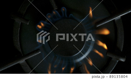 Gas is switching on, apearing blue flame. Gas is switching on, apearing blue flame. 89135804
