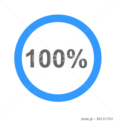 100 percent filled round bar. Full loading or charging symbol. Progress, waiting, transfer, buffering or downloading icon. Infographic element for website or mobile app interface 89137352