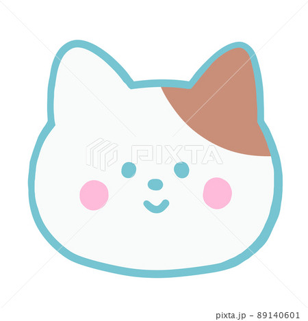 かわいい猫　顔　手描き 89140601