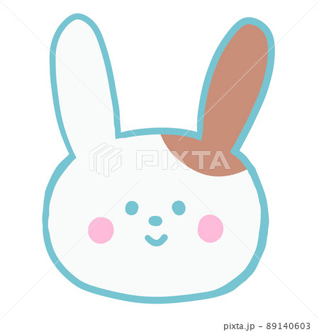 かわいいウサギ　顔　手描き 89140603