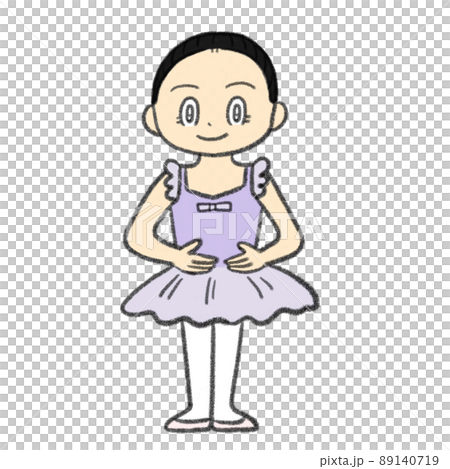 Girl standing in the first position of ballet 89140719