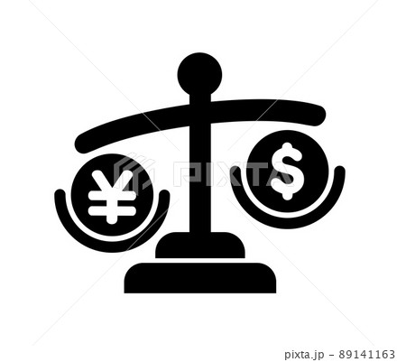 ドル円 為替レート ( 円安ドル高 ) ベクターアイコン 89141163