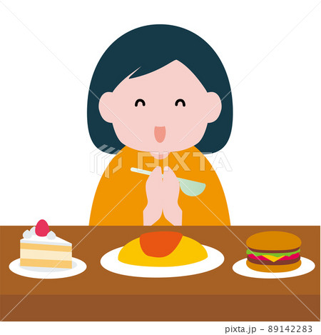 高カロリーな食事を食べようとする太っている女性 89142283