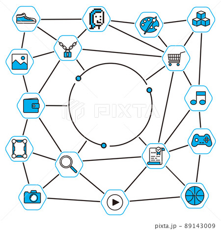 NFTのかわいいイメージイラスト　正方形 白バック　文字なし 89143009