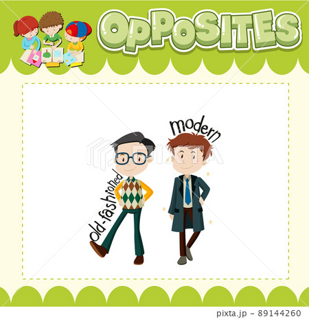 Education Word Card Of English Opposites Wordのイラスト素材