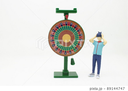 a gambling lucky wheel at the white background 89144747