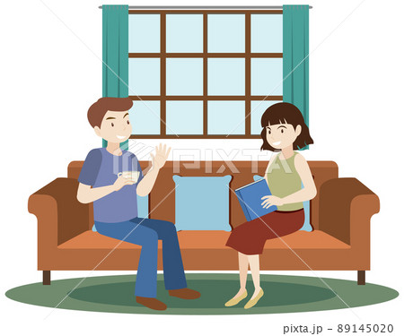 Happy friend sitting and talking to each other 89145020