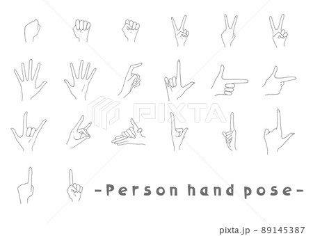 Hand pose hand gesture, vector illustration