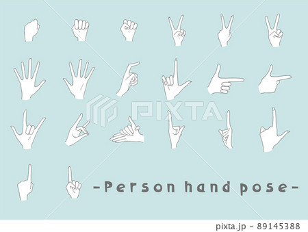 Hand pose hand gesture, vector illustration