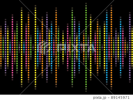 光のドットで表示する波形　オーディオや音楽のイメージ 89145971